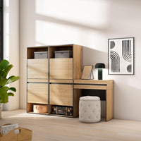 Scarpiera, 190x35x145cm, Camera da letto, Tavolo da toeletta, colore Rovere RF3544