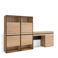 Scarpiera, 247x35x145cm, Camera da letto, Cassettiera, Tavolo da toeletta, colore Rovere RF3547