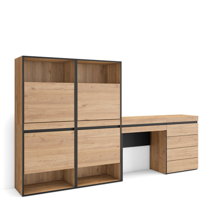 Scarpiera, 247x35x145cm, Camera da letto, Cassettiera, Tavolo da toeletta, colore Rovere RF3547