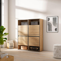 Scarpiera, 120x35x145cm, Camera da letto, Armadio, colore Rovere RF3543