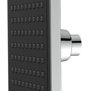 Soffione quadro 16x16 cm cromato con faccia nera - Serie Square