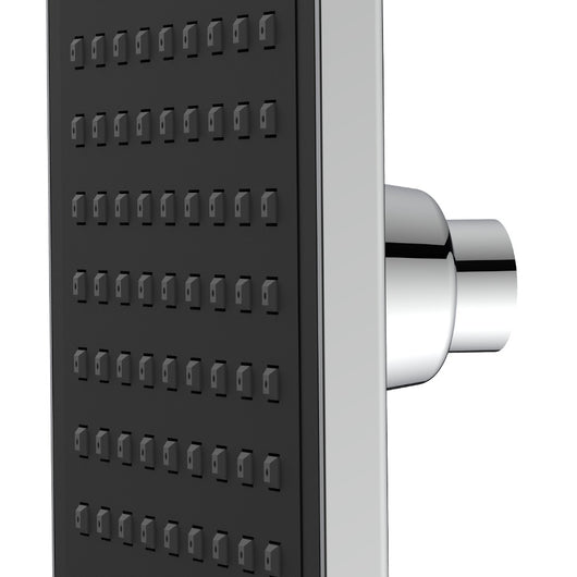 Soffione quadro 16x16 cm cromato con faccia nera - Serie Square