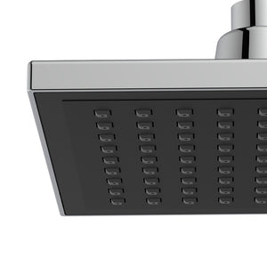 Soffione quadro 16x16 cm cromato con faccia nera - Serie Square