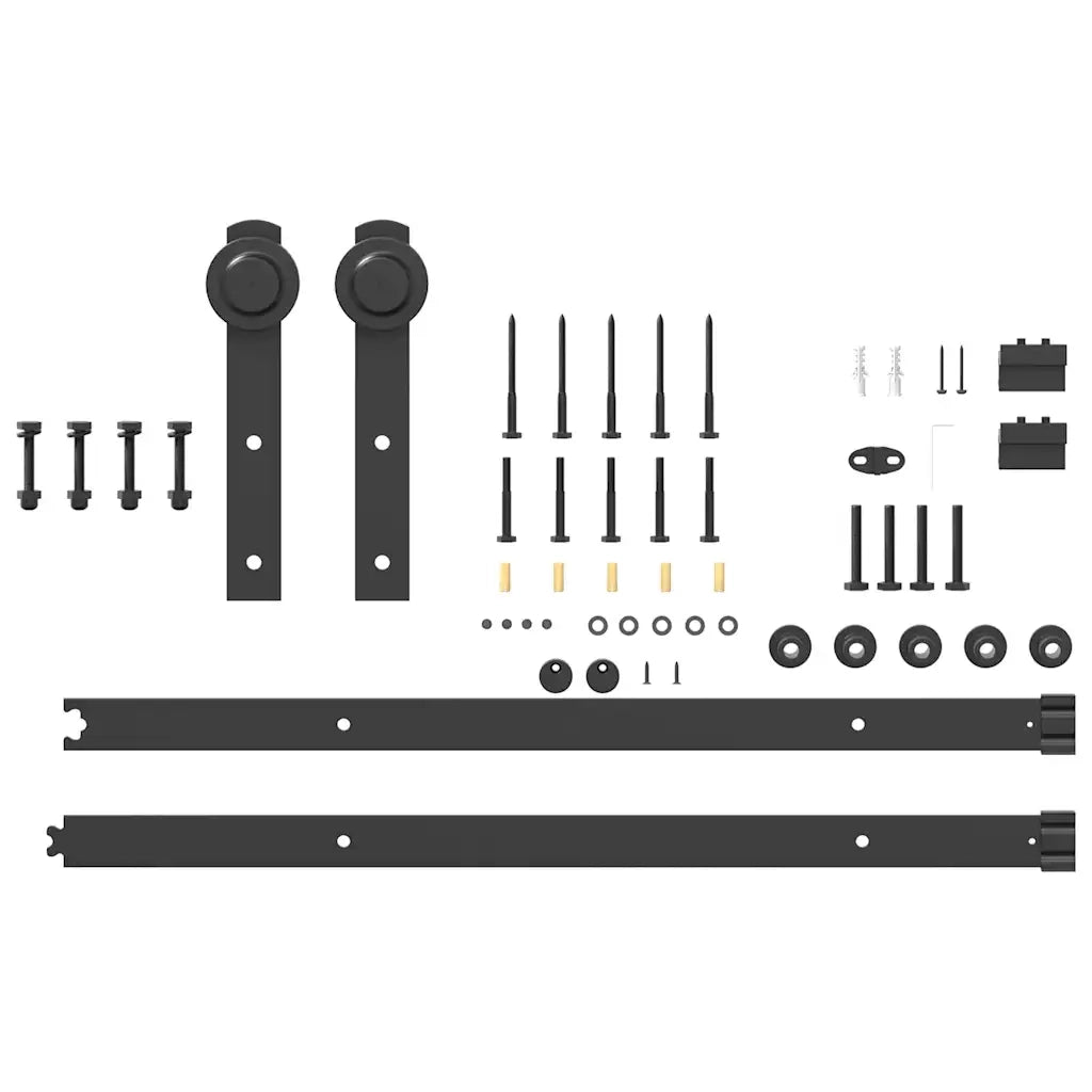 Kit di Binari per Porte Scorrevoli 152 cm Acciaio Nero 4009714