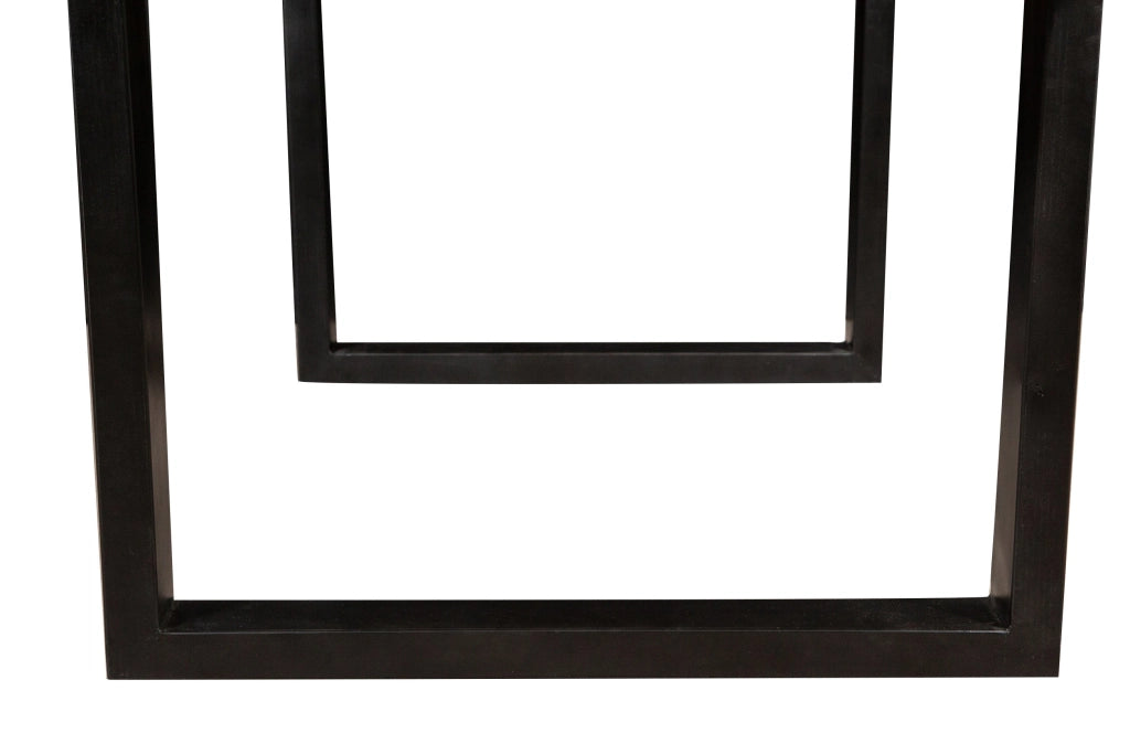 Biscottini Tavolo con base in ferro e piano in legno massello riciclato di rovere