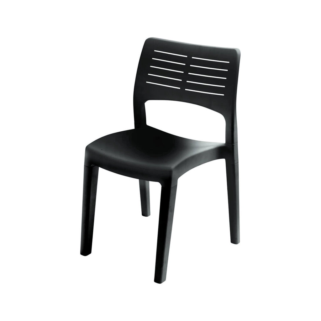 Sedia da esterno Genny, Seduta da giardino, Sedia per tavolo da pranzo, Poltrona outdoor, 100 % Made in Italy, 50x51h82 Cm, Antracite
