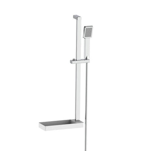 Saliscendi 1 getto cromato con mensola bianca in abs - Serie Tilos