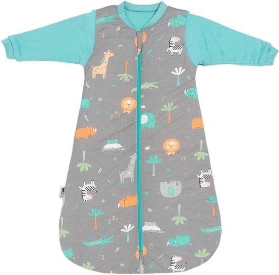 Zak da letto per bambini invernale 70 cm safari con maniche 35 TOG cotone - per bambini sacco da letto idrorepellente