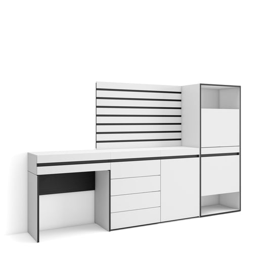 Scarpiera, 237x35x145cm, Camera da letto, Cassettiera, Pannelli Decorativi, Tavolo da toeletta, Bianco RF3499