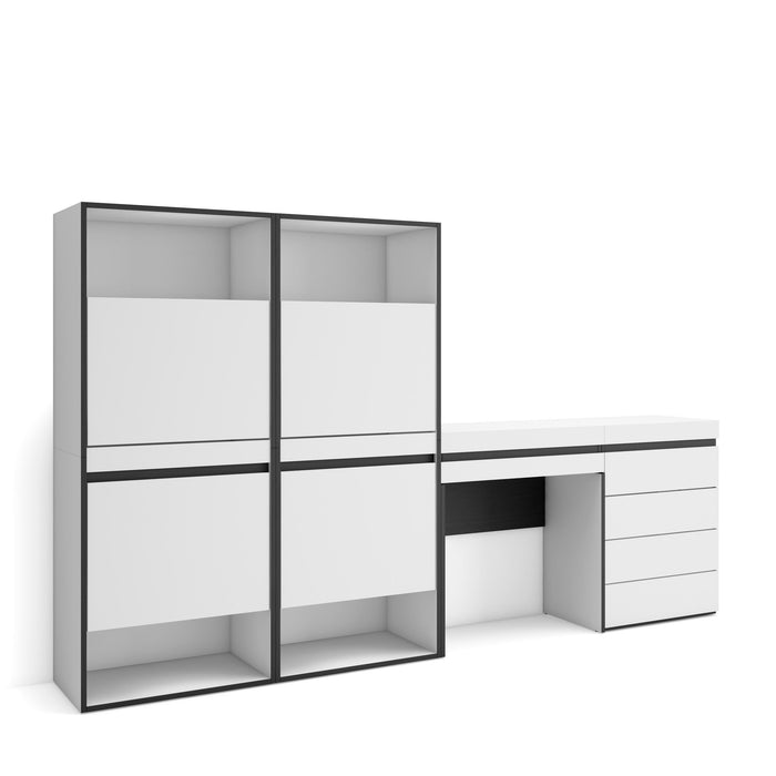 Scarpiera, 247x35x145cm, Camera da letto, Cassettiera, Tavolo da toeletta, Bianco RF3514