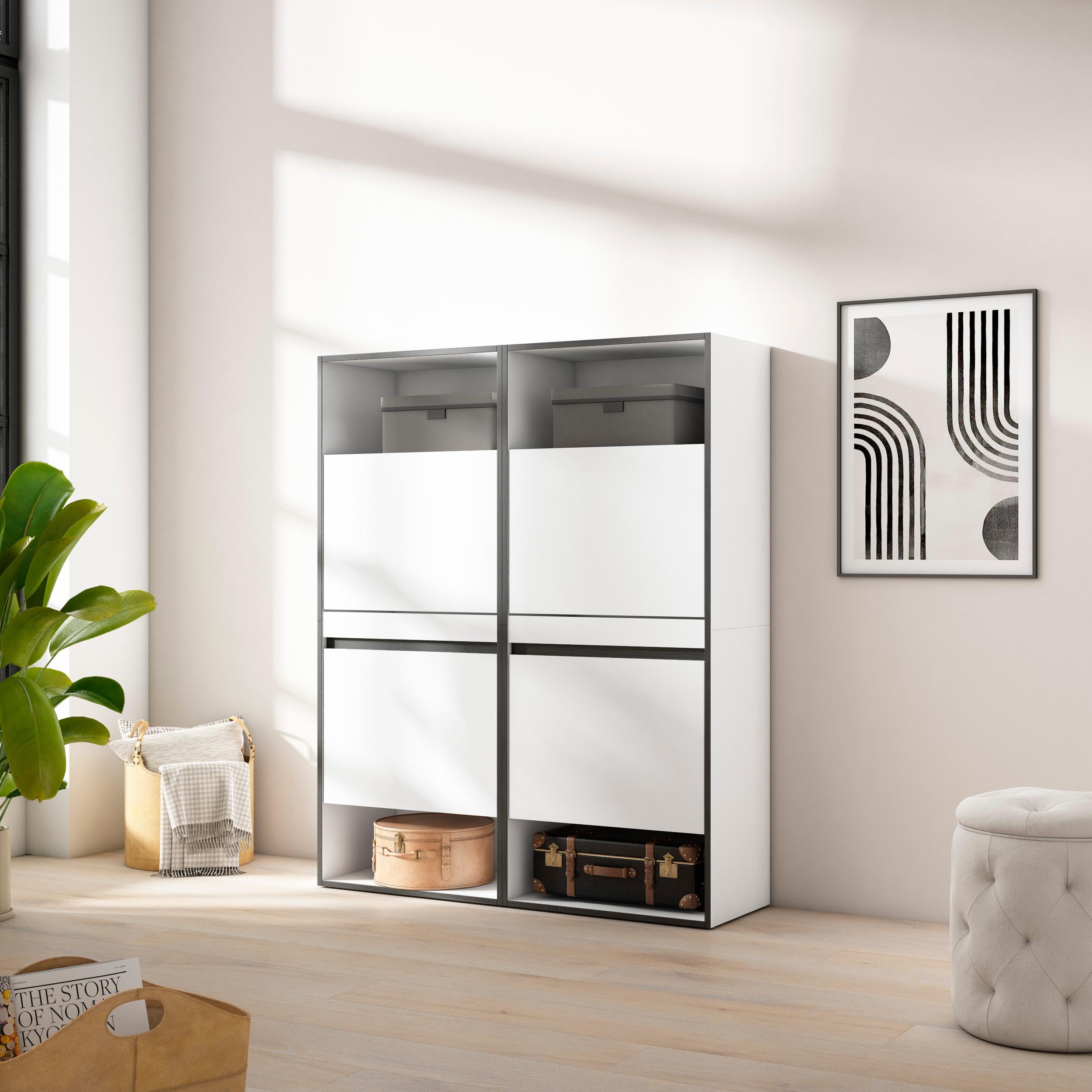 Scarpiera, 120x35x145cm, Camera da letto, Armadio, Bianco RF3513