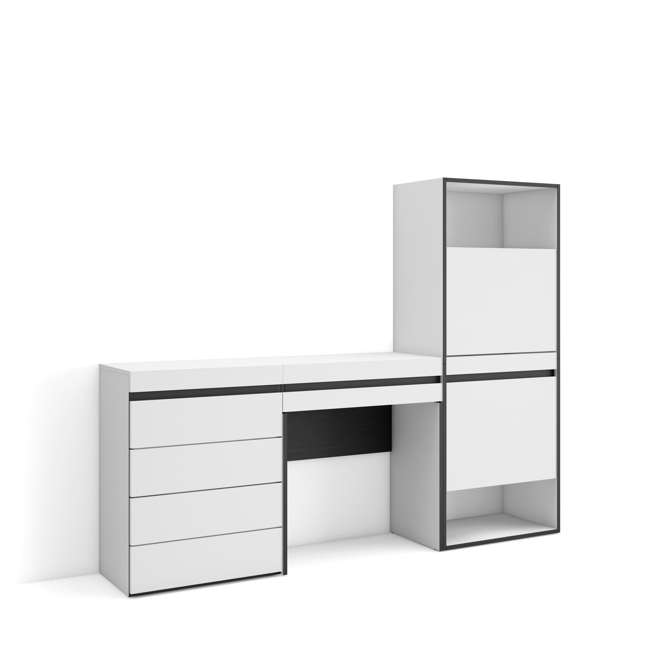 Scarpiera, 187x35x145cm, Camera da letto, Cassettiera, Tavolo da toeletta, Bianco RF3510