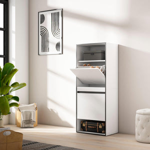 Scarpiera, 60x35x145cm, Camera da letto, Armadio, Bianco RF3509