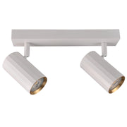 Plafoniera 2 luci orientabili bianco/oro GU10 Nicea Polux
