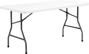 Tavolo catering rettangolare top intero, cm. 198x90x74, bianco