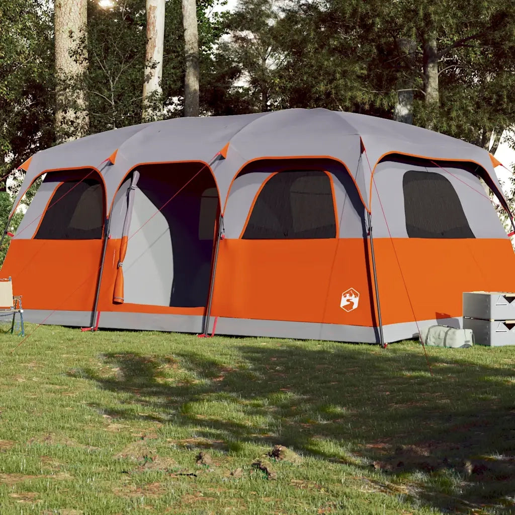 Tenda Familiare a Cabina per 10 Persone Grigia Impermeabile 94541