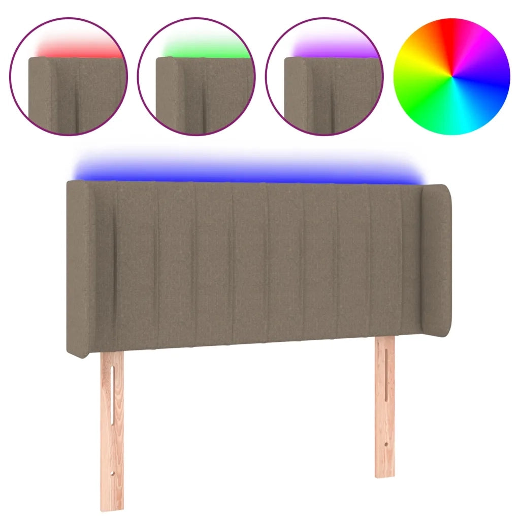 Testiera a LED-Testata con LED Tortora 93x16x78/88 cm in Tessuto 443596