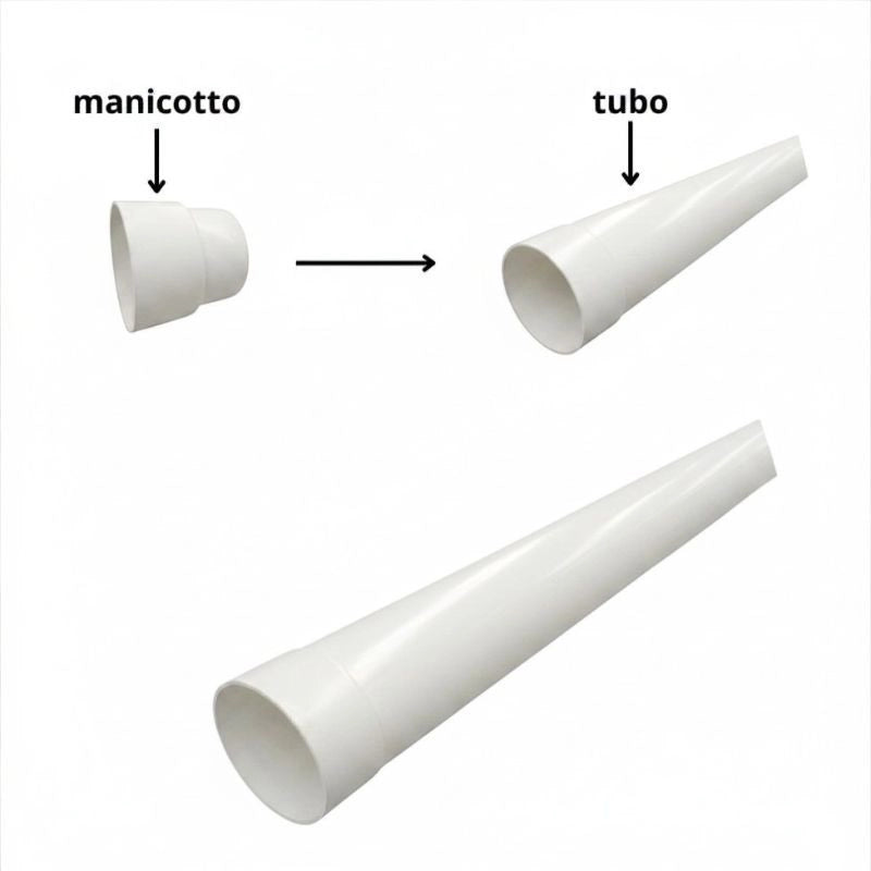 Tubo Pluviale "PLUVIA" in PMMA con Manicotto : Colore - Bianco, Diametro - 100, Metri Lineari - 3 metri