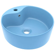 Lavabo di lusso con troppopieno 36 x 13 cm ceramica azzurra opaca 02_0002775