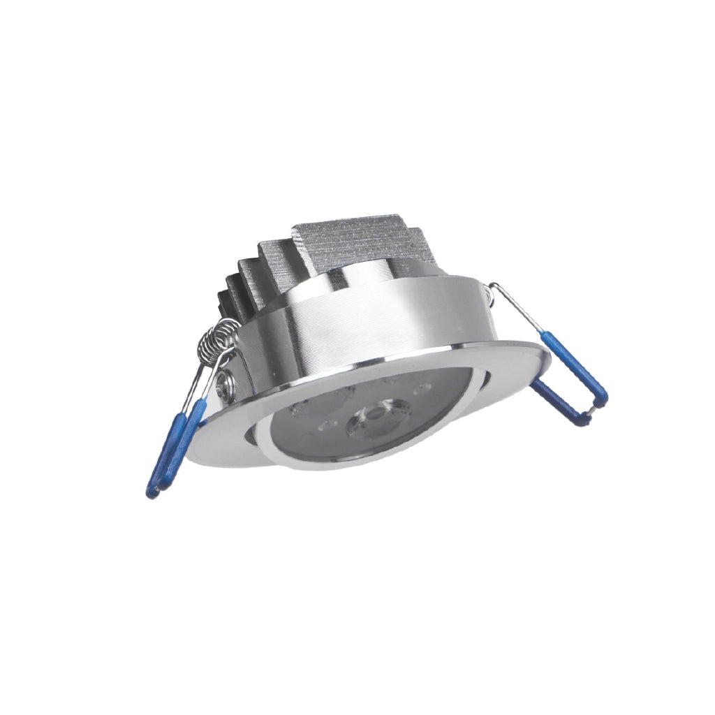 Faretto da incasso orientabile con vetro trasparente 3w 6000K luce fredda