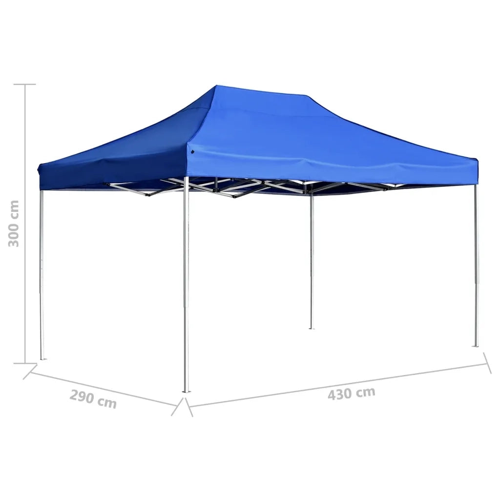 Gazebo | Pergolato Professionale Pieghevole Alluminio 4,5x3 m Blu