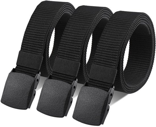 Cinture di sicurezza per uomo - 3 pezzi - Cinture adattabili - Cinture in nylon duraturo - Cintura in plastica con chiusura - Cintura antiscivolo per sicurezza - Cintura in tessuto