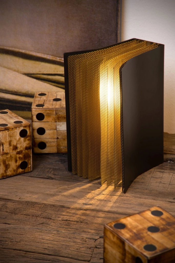 Lampada da tavolo Lucide Livret nera metallo E14 40W