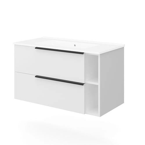 Base sospesa con cassetti cm 100 mod. LOFT - Bianco Lucido