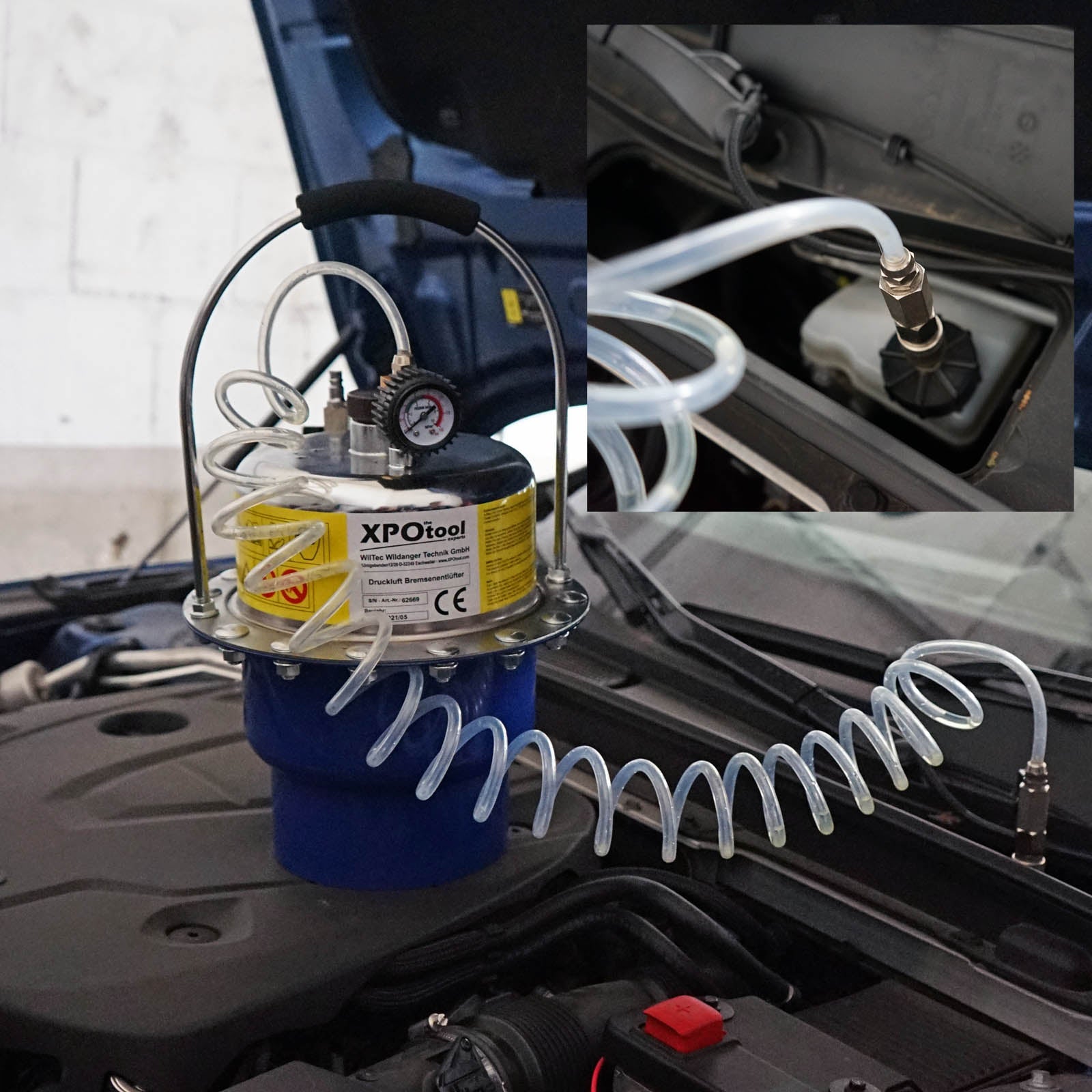 Dispositivo pneumatico per spurgo freno ad aria compressa 3bar serbatoio 5 litri