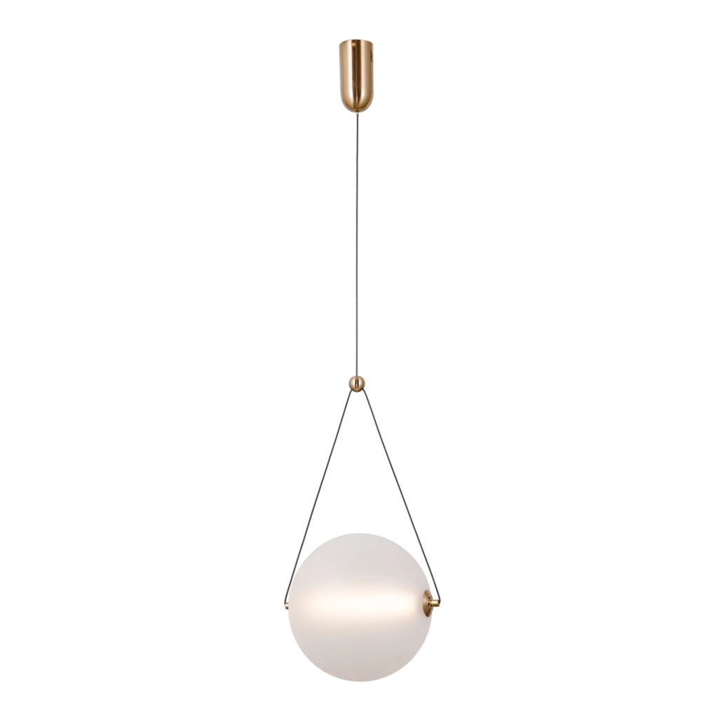 Sospensione Italux Rastia vetro opale oro LED 12W