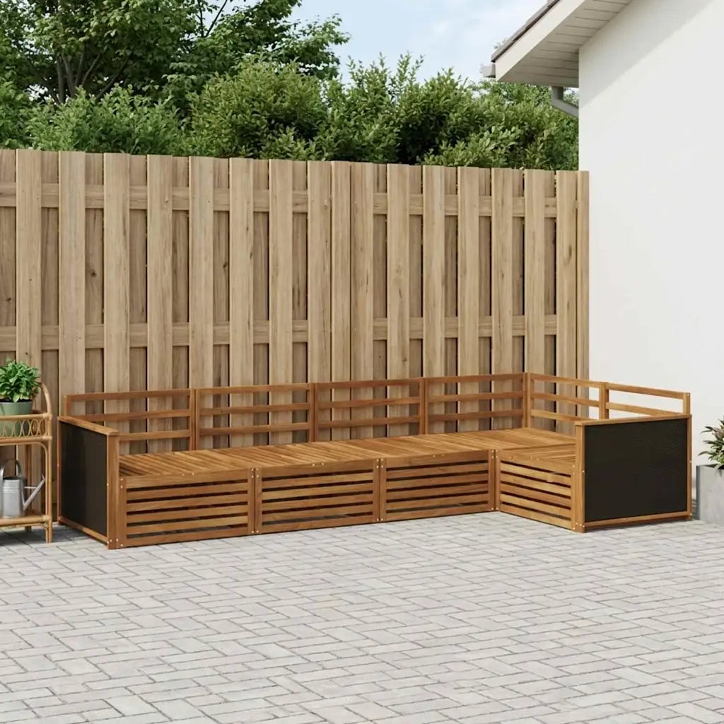 Set di divani da esterno 5 pcs Naturale 323 x 164,5 x 73 cm 3383342