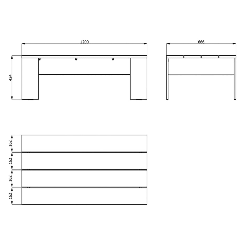 Bertona, Tavolino da Salotto Forma Rettangolare, 120x67x43h cm Marrone Rovere