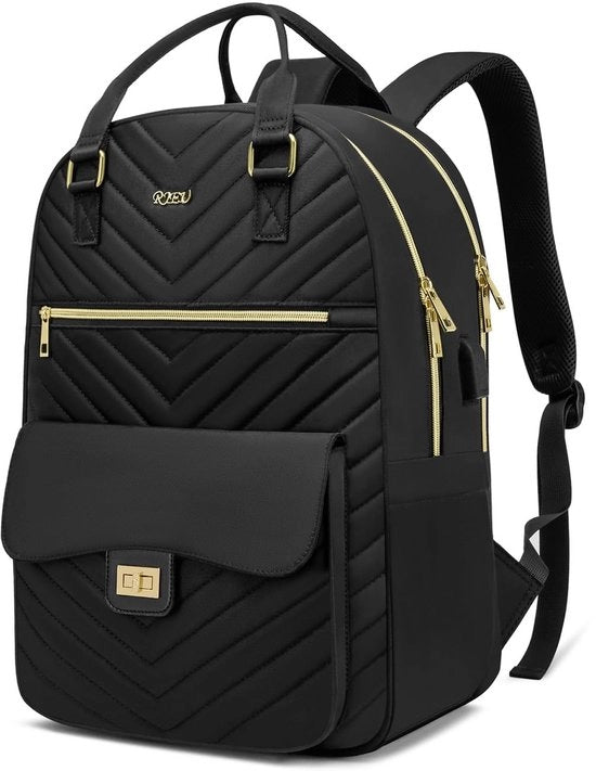Borsa da Donna, Borsa Portatile 15,6 pollici, Borsa Scuola Ragazze Borsa Studentessa per Università, Borsa Portatile per Lavoro Viaggi, Nero