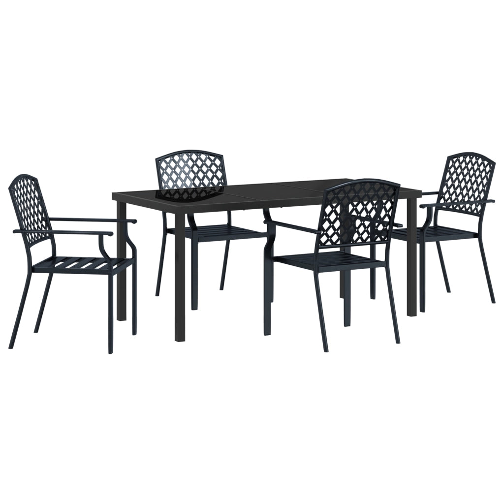 Set da Pranzo Giardino 5 Pezzi Acciaio Anthracite
