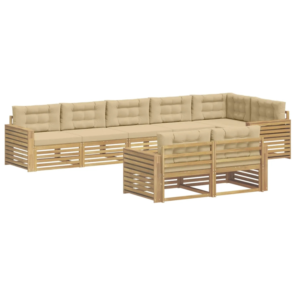 Set di divani da esterno 8 pcs Bianco e Beige 3390693