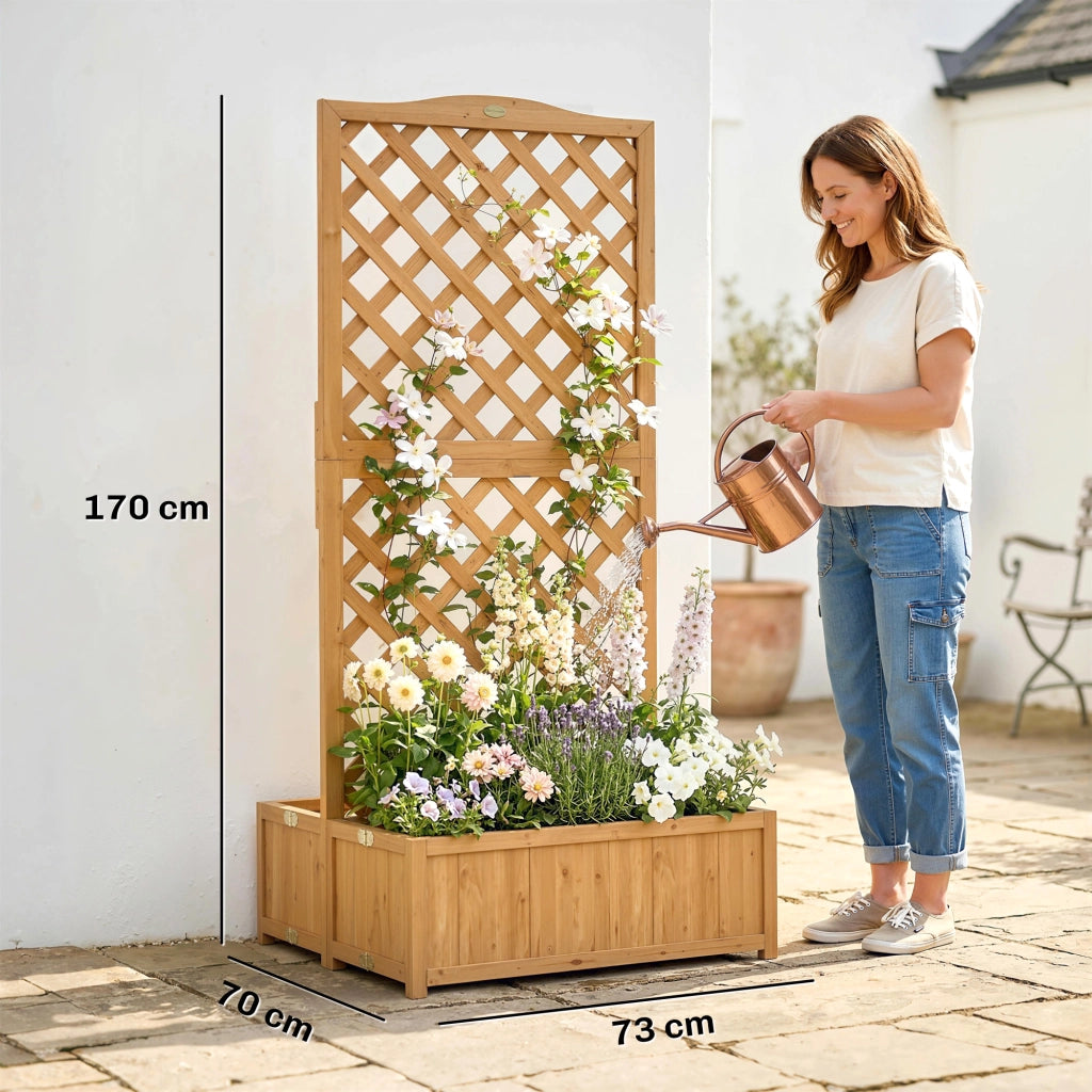 Fioriera con griglia per piante rampicanti ¨C Minimal ¨C 73x70x170 cm naturale