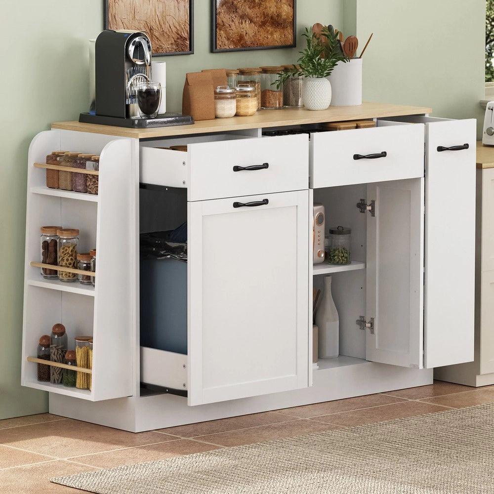 Credenza Moderna con Cassetti e Scomparto Portarifiuti ¨C MINIMAL ¨C Bianco