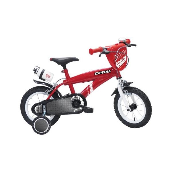 Bicicletta esperia 23568 bimbo flash con rotelle e accessori rosso