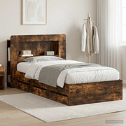 Telaio del letto con storage Rovere Fumo 90 x 200 cm 3434019