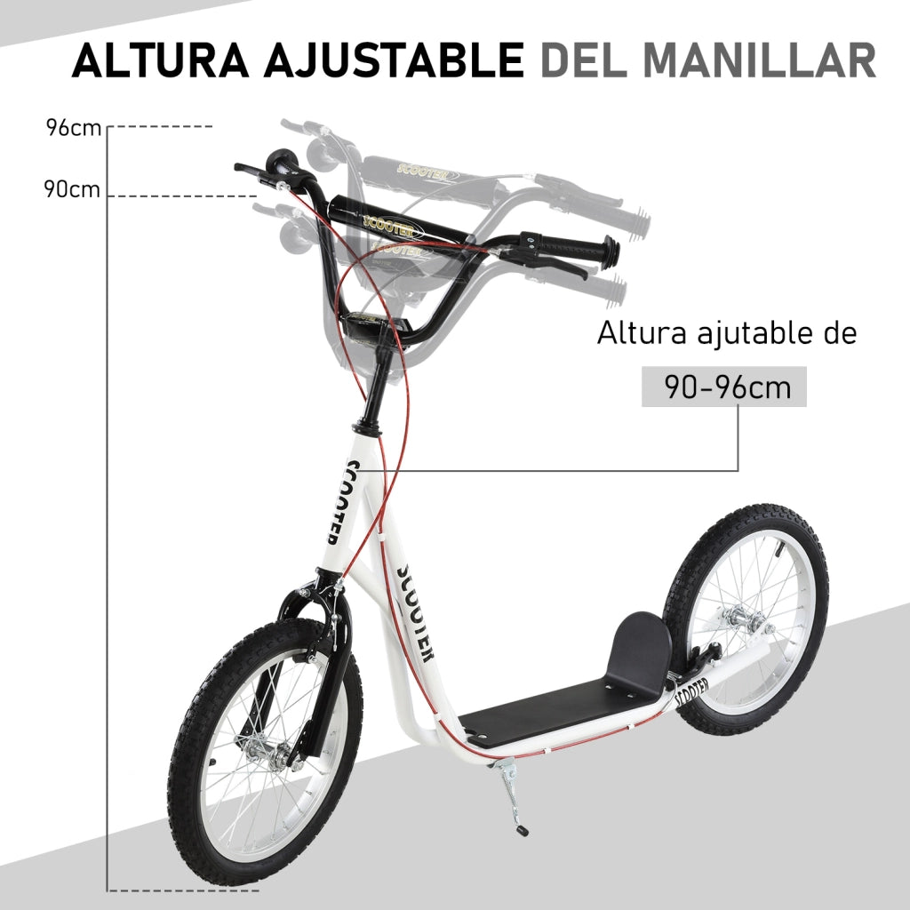 Scooter per Bambini e Adolescenti ¨C zephmum ¨C Bianco 139x58x90-96 cm