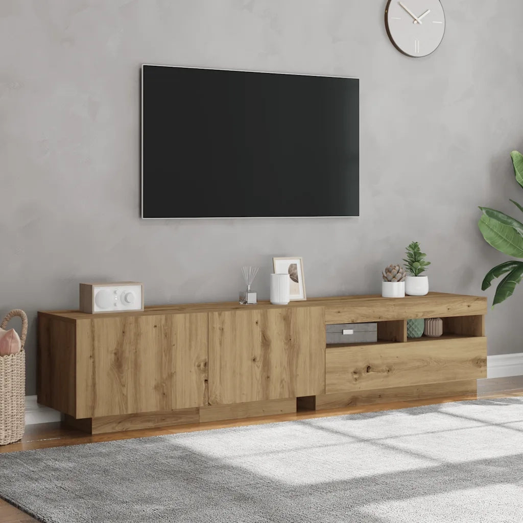 Mobile Porta TV con LED Artigianale 180x35x40 cm Multistrato