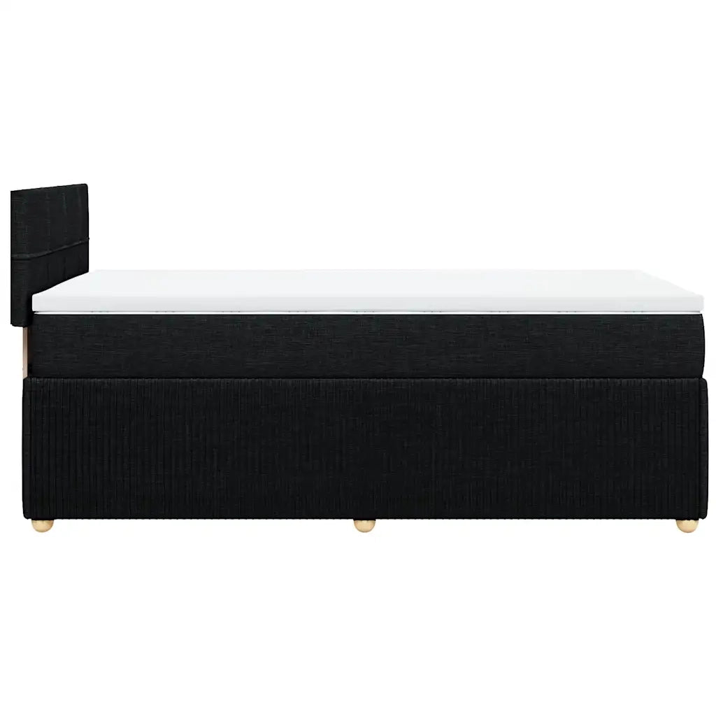 Giroletto a Molle con Materasso-Struttura Letto Nero 80x200 cm inTessuto 761282