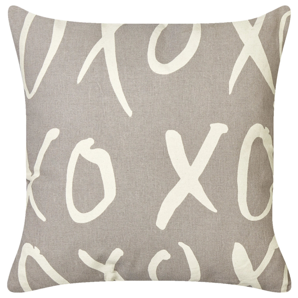 Set di 2 cuscini decorativi in cotone stampato con motivo XO grigio camera da letto soggiorno
