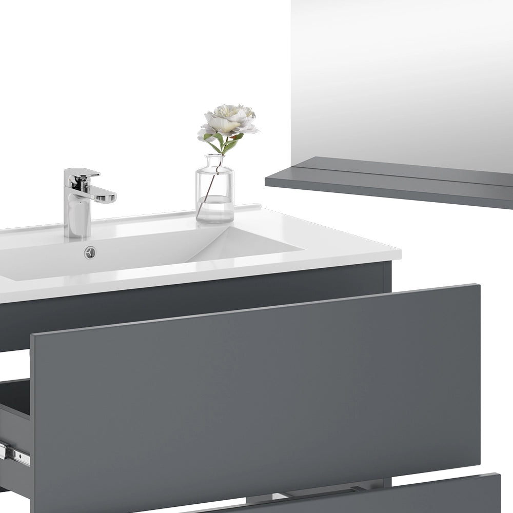 Vicco Set mobili bagno Grigio 3 parti