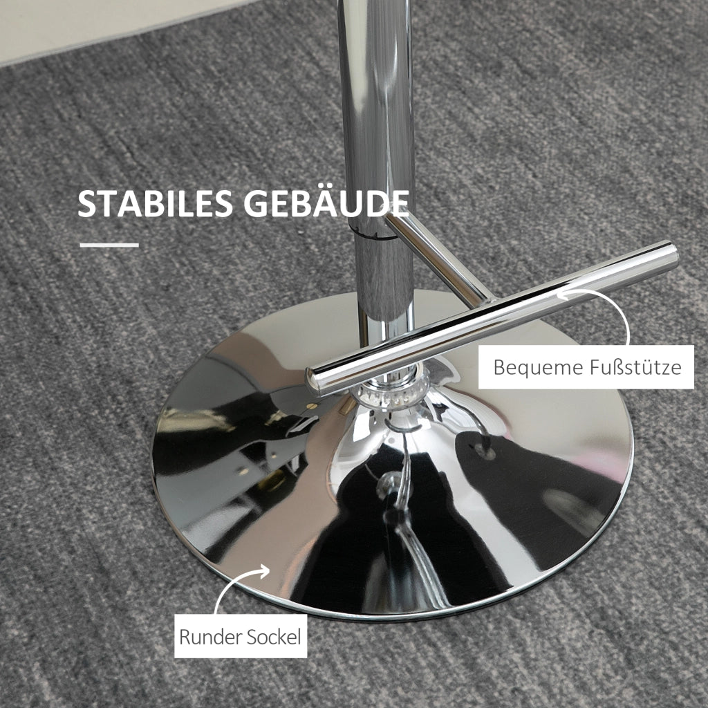 Sgabello bar 2 pezzi ¨C zephmum ¨C regolabile, girevole, grigio, 46x55x123 cm