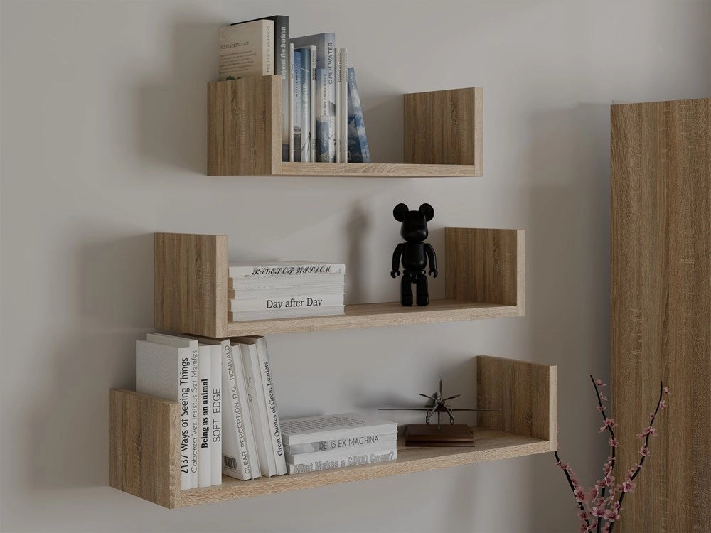 Scaffale da parete sospeso MOBI 3p rovere sonoma libreria moderna