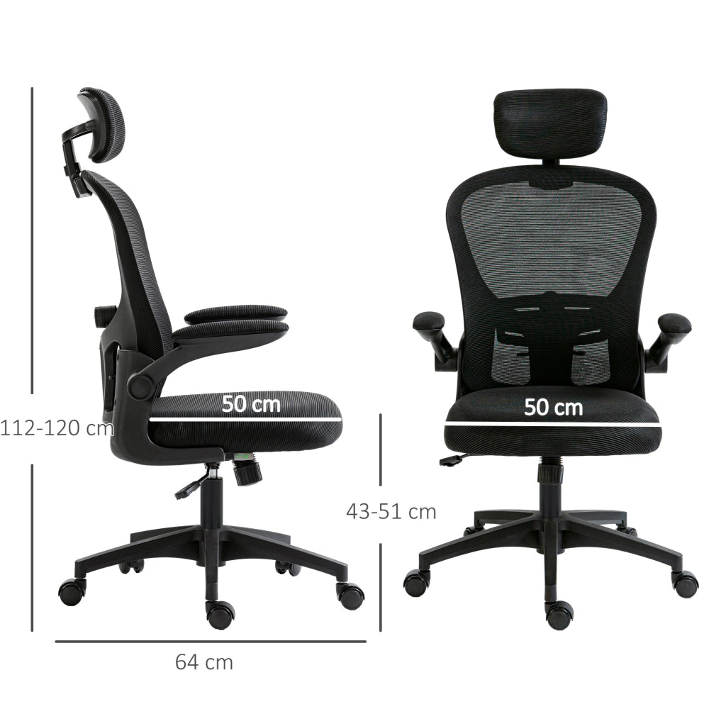 Sedia da ufficio con rete ¨C zephmum ¨C nero 62x64x120 cm