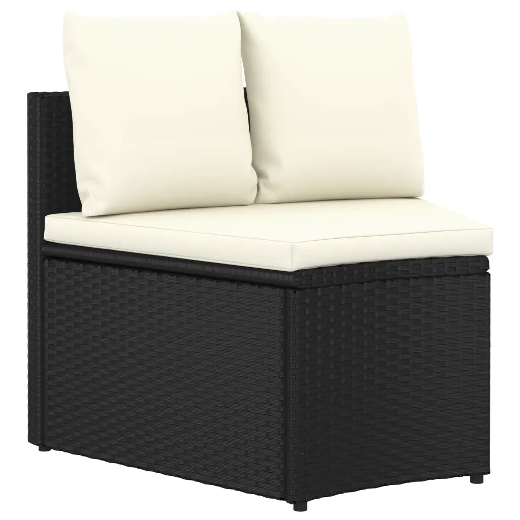 Set Divani da Giardino 4 pz con Cuscini in Polyrattan Nero cod mxl 36163