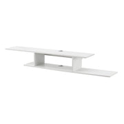 Scaffale dal design senza tempo per soggiorno/camera da letto mobiletto porta TV da parete 21 x 150 x 25 cm bianco 03_0011273