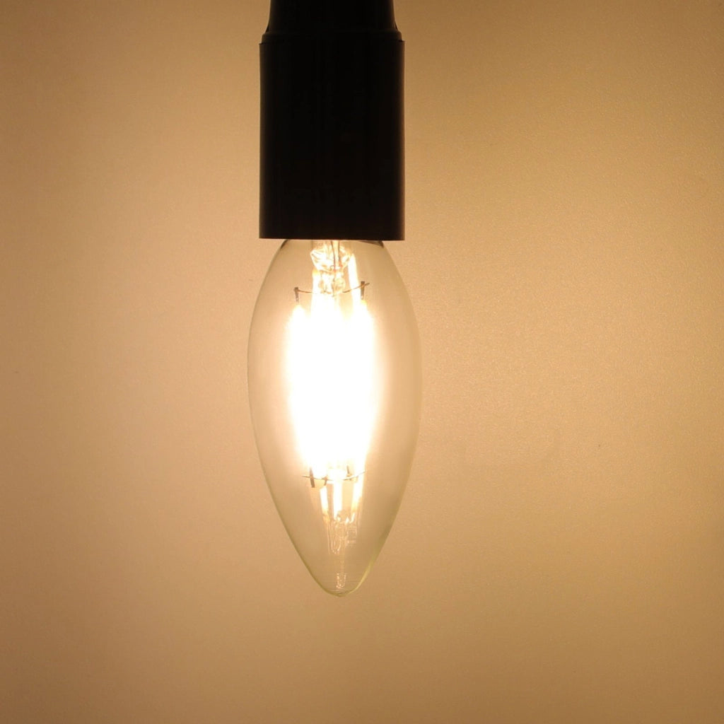 ZMH Lampadina LED E14 a candela bianco caldo 4W 2700K filamento retrò